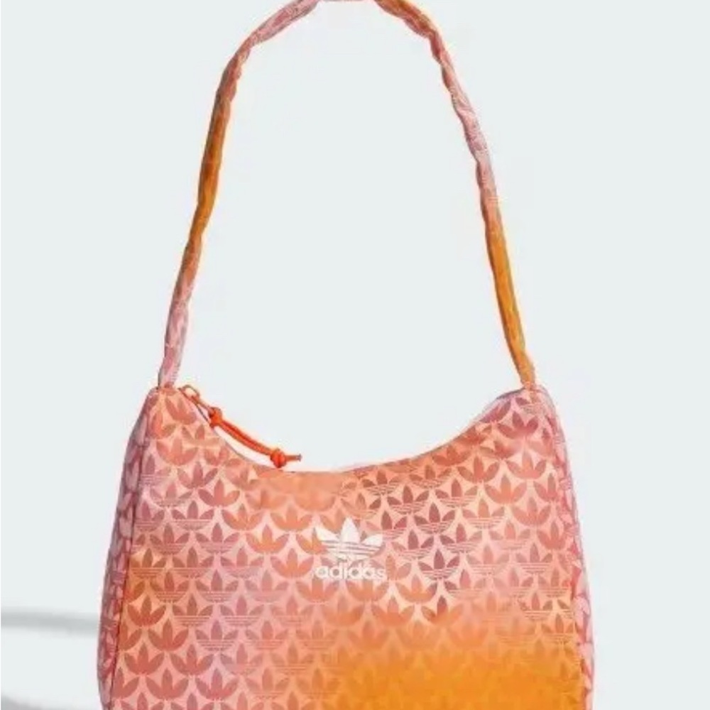 Adidas Pink and Orange Shoulder Bag with Textured Design